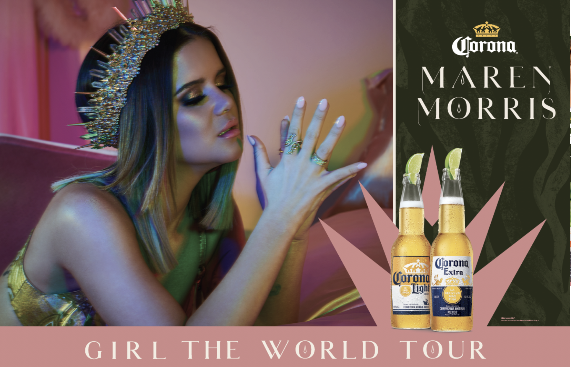 Marin Morris Girl the World Tour Banner Concept with Swing for Corona Beer
